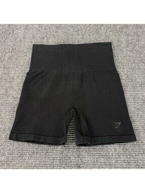 GymShark Linear Seamless Shorts Body Fit Size Large Black